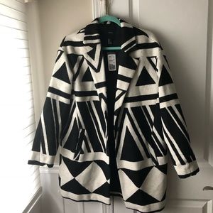 Black and White Tribal Print Winter Jacket